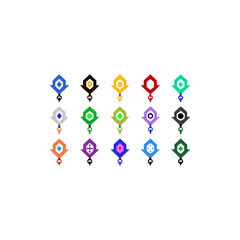 different spectral chain relics icons set 