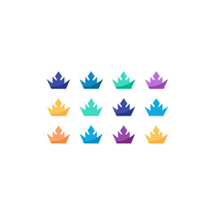 different spectral crown fragment icons set 