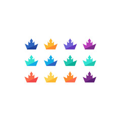 different spectral crown fragment icons set 