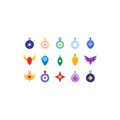 15 different spirit linked charm icons set 