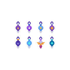 different spirit wrapped charm icons set 