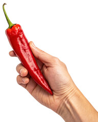 hand holding red hot chili pepper