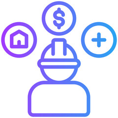 Obraz premium Employee benefits icon for employment, business, website, application, printing, document, poster design, etc