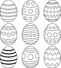 Set of Easter Egg Vector Illustrations for Spring Decoration. Bunny egg silhouette vector bundle. spring graphic vector set