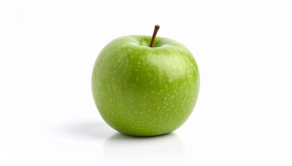 Single Green Apple on White Surface &ndash; Freshness and Simplicity