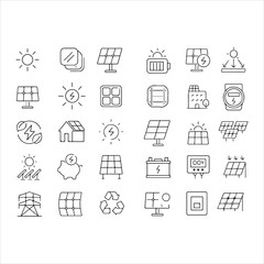 solar energy icon set 