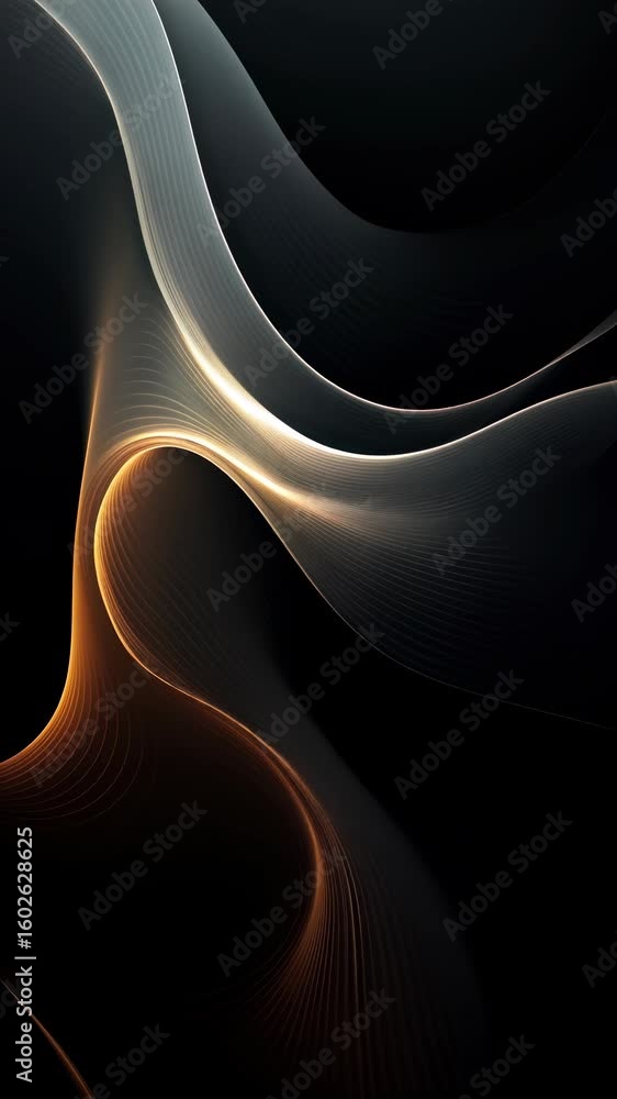 Poster abstract light trails in motion, captured from a dynamic angle. the video-like flow of lines creates