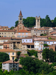 Rural landscape near Casale Monferrato and Ozzano, Alessandria province, Italy. View of Rosignano