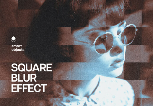 Square Blur Photo Effect Mockup