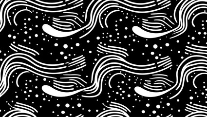 Naklejka premium Monochrome Motion: Organic and Geometric Abstract Patterns
