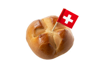 Traditional bread baked to celebrate the Swiss National Holiday isolated as sticker.png