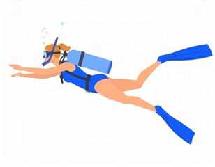 青い海とダイバー Generated image