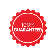 100% Guaranteed Red Badge Vector for Product Trust