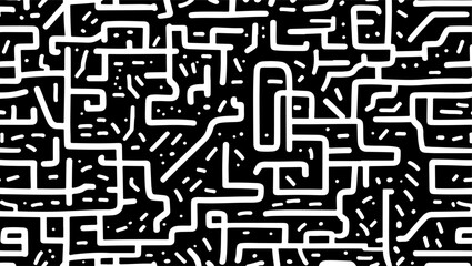 Monochrome Motion: Organic and Geometric Abstract Patterns" vector