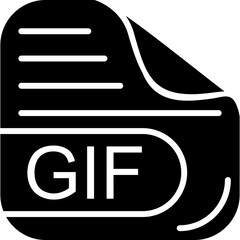 GIF File Solid Icon