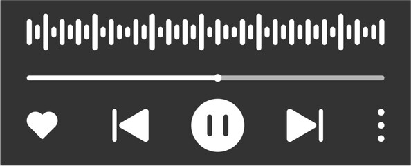 music media audio player with music sound wave equlizer