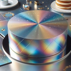 Holographic Cake Board A sturdy cake board with a shifting iride