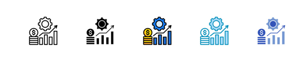 Financial Performance  Icon Set Multiple Style Collection