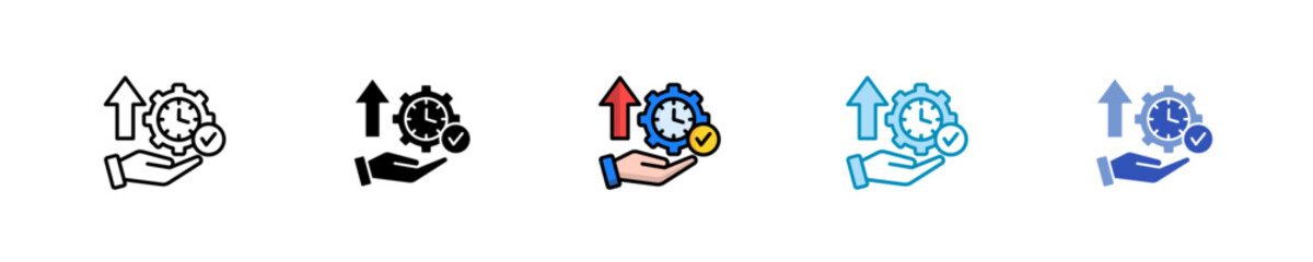 Operational Efficiency  Icon Set Multiple Style Collection