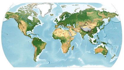 Detailed World Physical Map
