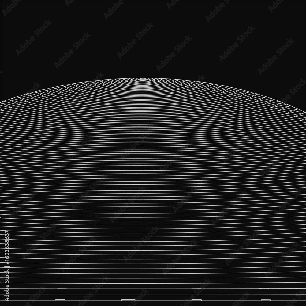 Poster a white circle on black background forms an optical illusion with concentric rings. the hypnotic pat