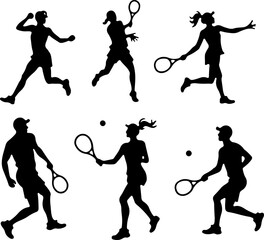 Tennis, players,  vector bundle