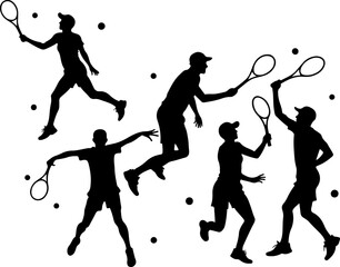 Tennis, players,  vector bundle