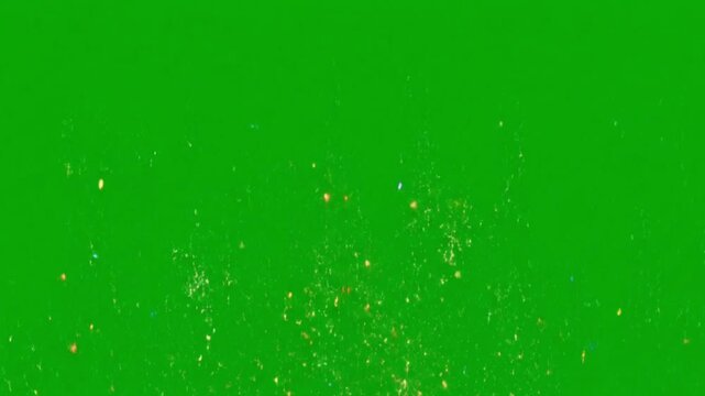 Green space with scattered shiny dots and delicate weblike structures