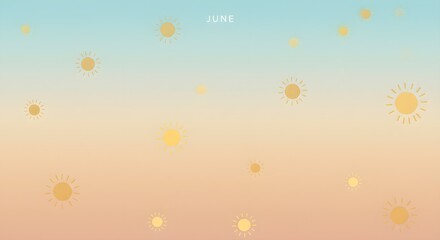 Soft pastel gradient background with suns