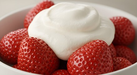 Strawberries with whipped cream