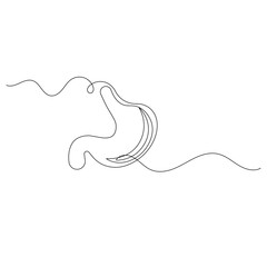 Stomach  icon   continuous one line drawing of outline vector illustration