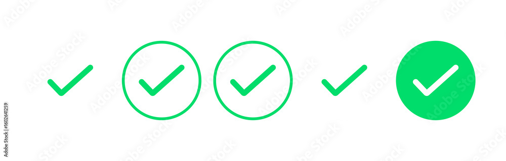Fototapete a collection of green check mark icons with a transparent background
