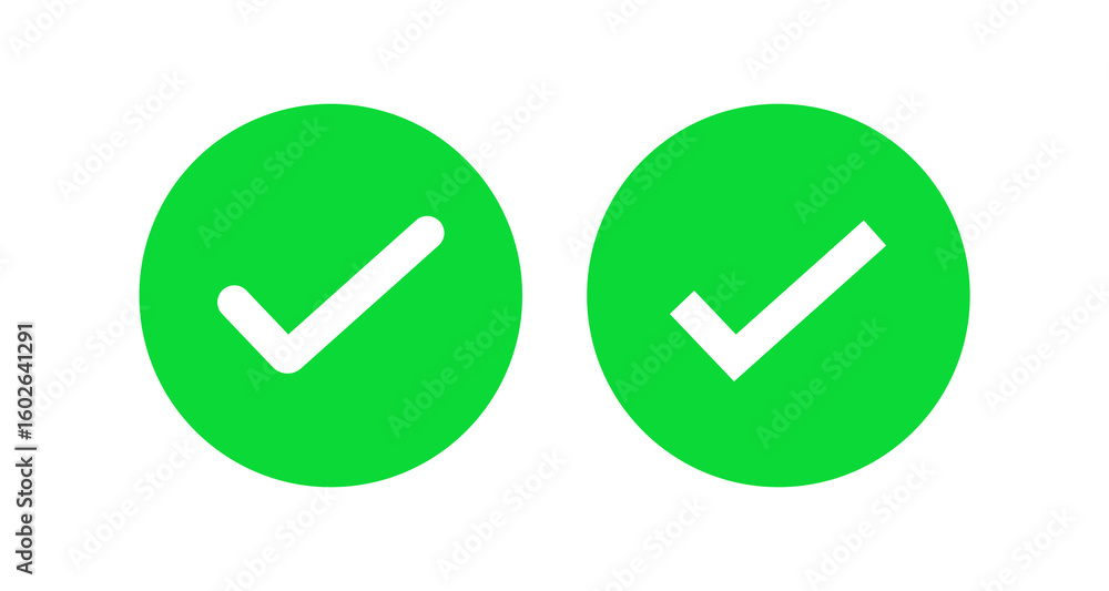 Fototapete a collection of green check mark icons with a transparent background