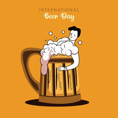 International Beer Day Celebration Illustration