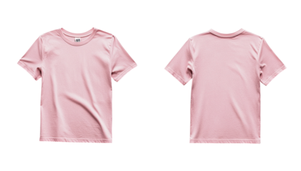 Light pink short-sleeved t-shirt, front and back views