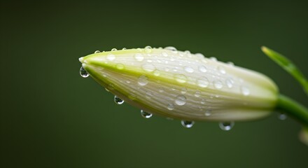 Water droplets on lily bud