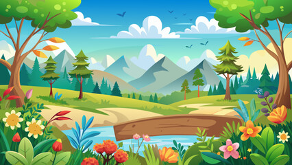 Obraz premium very Beautiful Horizontal nature banner. Spring nature background.