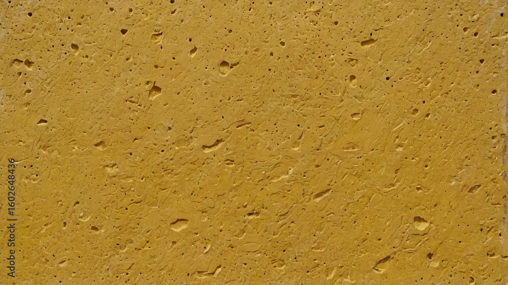 Poster textured surface of bright yellow wall with irregular patterns, creating a vibrant and cheerful atmo