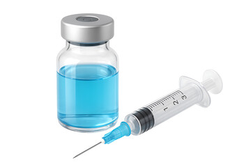 Vaccination and Injection Concept with Syringe and Medicine Vial for Health and Science Projects