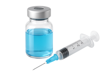 Vaccination and Injection Concept with Syringe and Medicine Vial for Health and Science Projects
