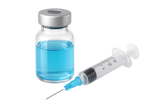 Vaccination and Injection Concept with Syringe and Medicine Vial for Health and Science Projects