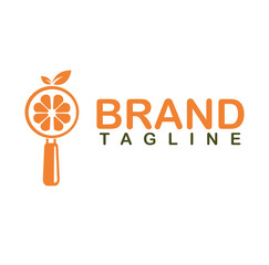 Orange Fruit Search Logo – Healthy Food and Organic Brand Icon Design
