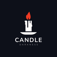 Candle logo design vector flat