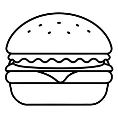 Clean Fast Food Line Icons