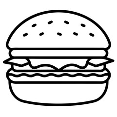 Clean Fast Food Line Icons