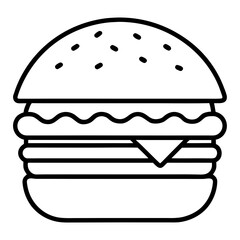 Clean Fast Food Line Icons