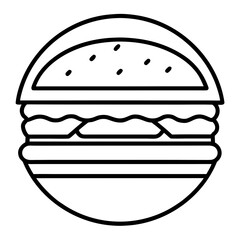 Clean Fast Food Line Icons