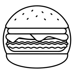Clean Fast Food Line Icons
