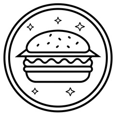 Clean Fast Food Line Icons