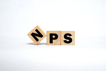 NPS said on the wooden block. light white background.